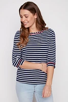 Stripe cotton t-shirt