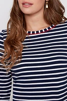 Stripe cotton t-shirt