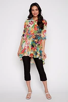 Printed chiffon tunic blouse