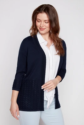 Judge collar cotton blend cardigan