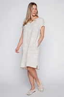 La robe en lin avec broderie circulaire