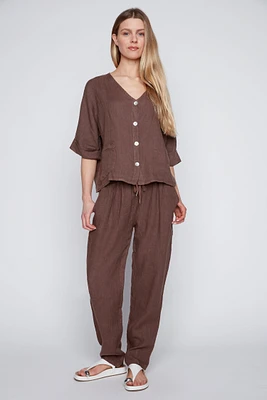 Le pantalon en lin à enfiler
