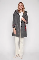 Boiled wool embroidered coat