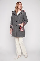 Boiled wool embroidered coat