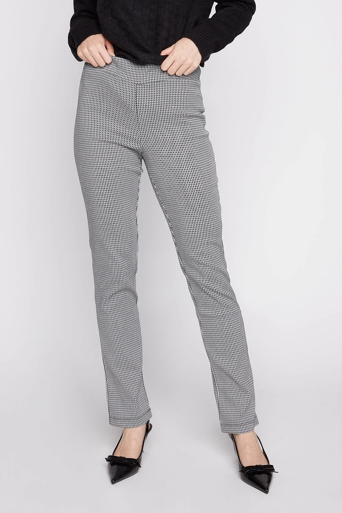 Mini houndstooth slim leg pant