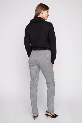 Mini houndstooth slim leg pant