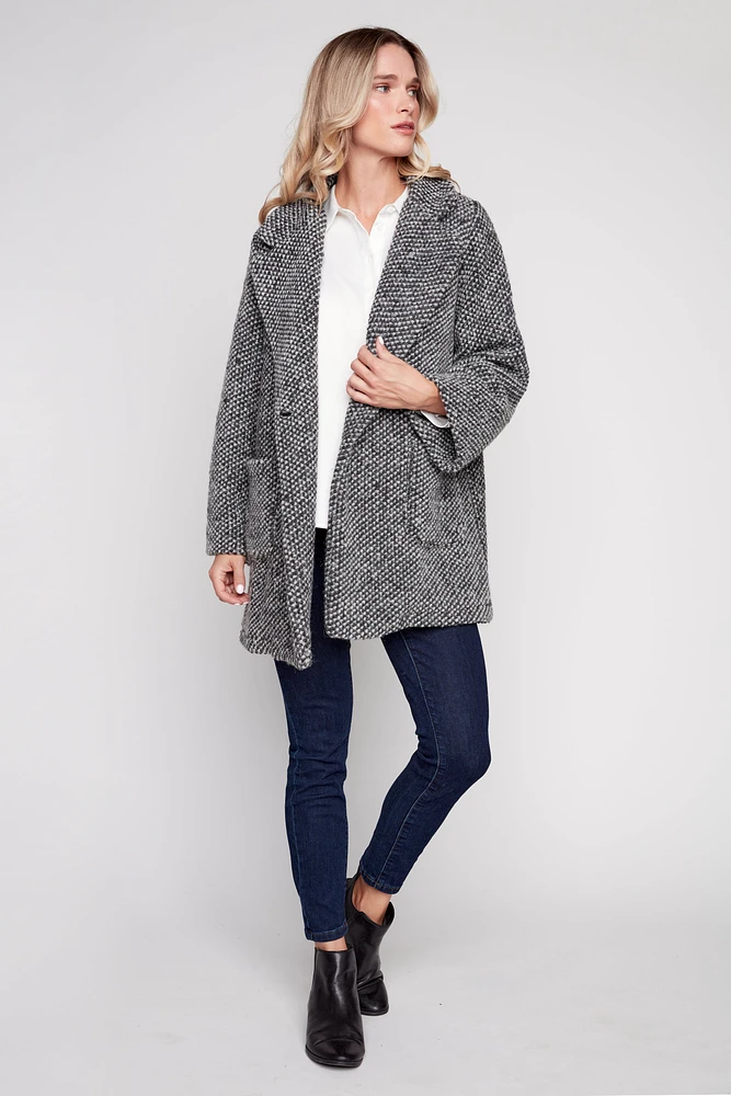 Two tone boucle jacket