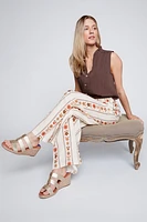 Le pantalon palazzo en lin imprimé