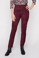 Slim leg suede pant