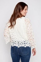 Natural patchwork crochet top