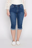 Slim leg turn cuff jean bermuda