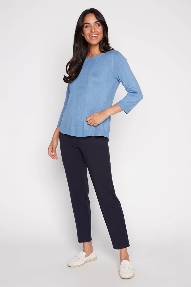 Rib front detail sweater