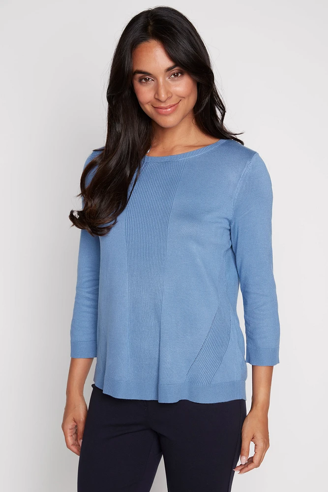 Rib front detail sweater