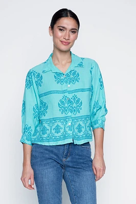 La blouse en lin imprimé