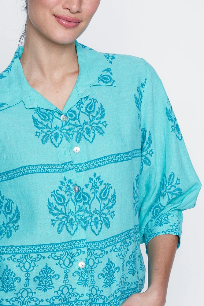 La blouse en lin imprimé