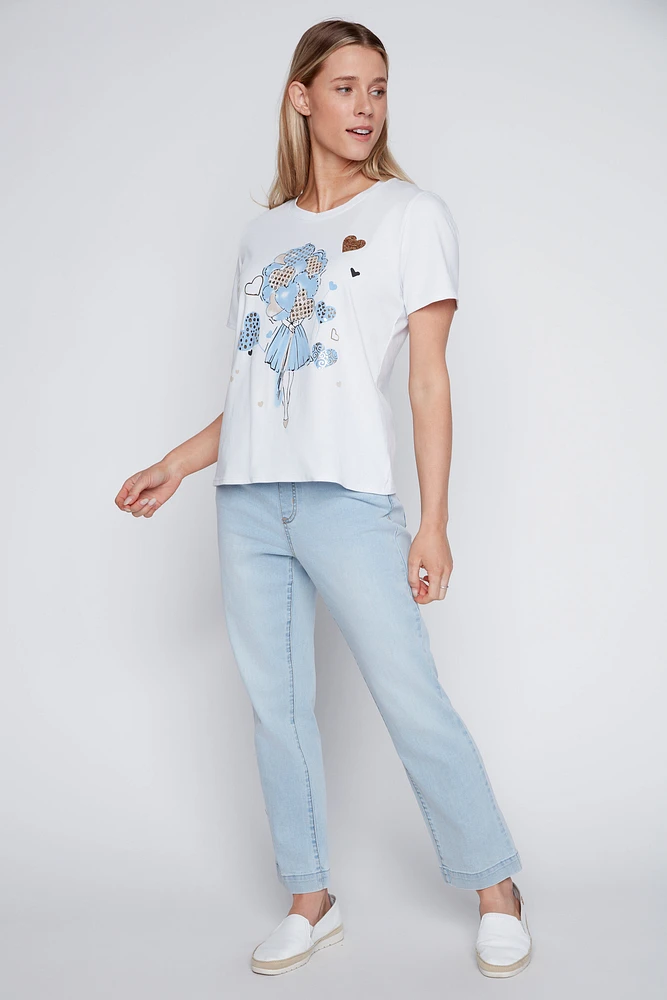 Le t-shirt imprimé ballerine