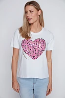 Le t-shirt imprimé coeur