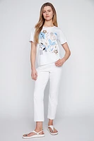 Le t-shirt à imprimé géométrique floral
