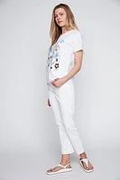 Le t-shirt à imprimé géométrique floral