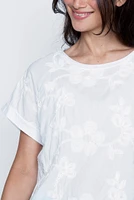 Chemisier en coton à broderies florales