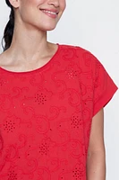La blouse en coton à broderies gribouillis