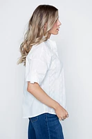 La blouse en coton brodé sur le devant