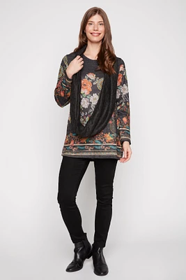 Abstract floral print tunic