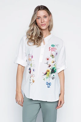 La blouse en coton sérigraphié