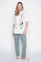 La blouse en coton sérigraphié