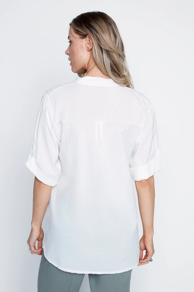 La blouse en coton sérigraphié