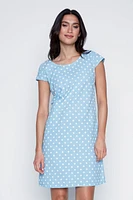 La robe en coton imprimé pois