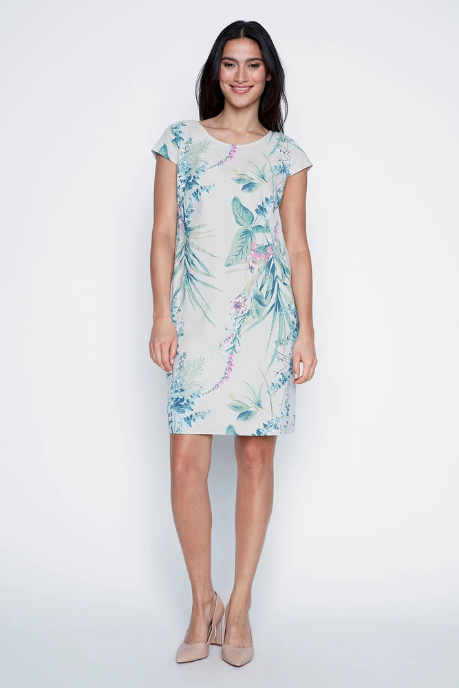La robe en coton à imprimé tropical