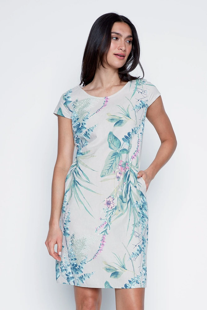 La robe en coton à imprimé tropical
