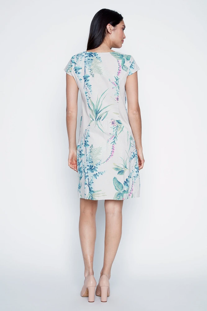 La robe en coton à imprimé tropical