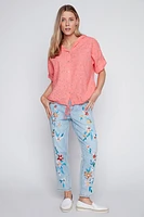 La blouse à œillets en coton