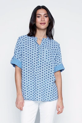La blouse en coton imprimé