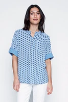 La blouse en coton imprimé