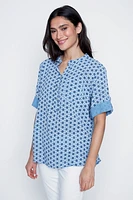 La blouse en coton imprimé
