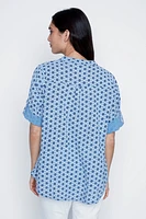 La blouse en coton imprimé