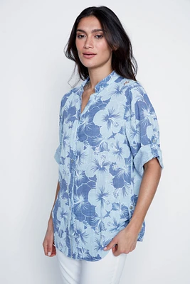 La blouse en coton à imprimé floral