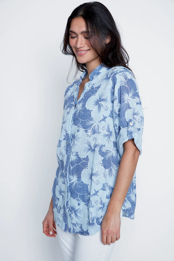 La blouse en coton à imprimé floral