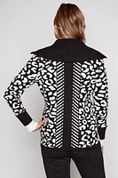 Animal print eyelash cardigan