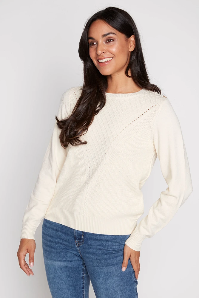 Solid cable sweater