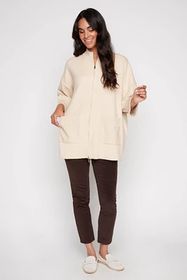 Zip front sweater cardigan