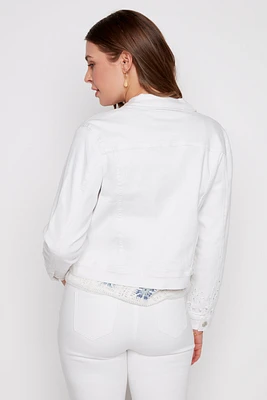 Eyelet embroidery jean jacket