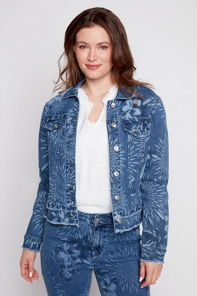 La veste en denim imprimée