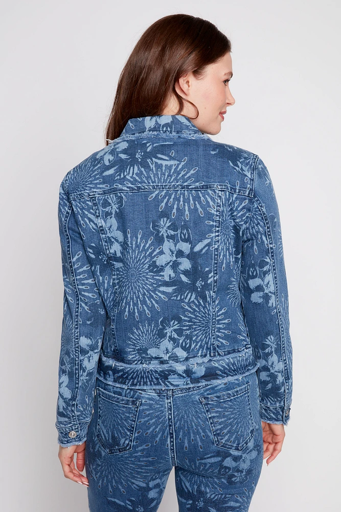 La veste en denim imprimée