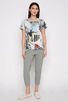Abstract print burnout top