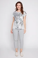 Lurex printed lace top