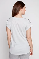 Lurex printed lace top